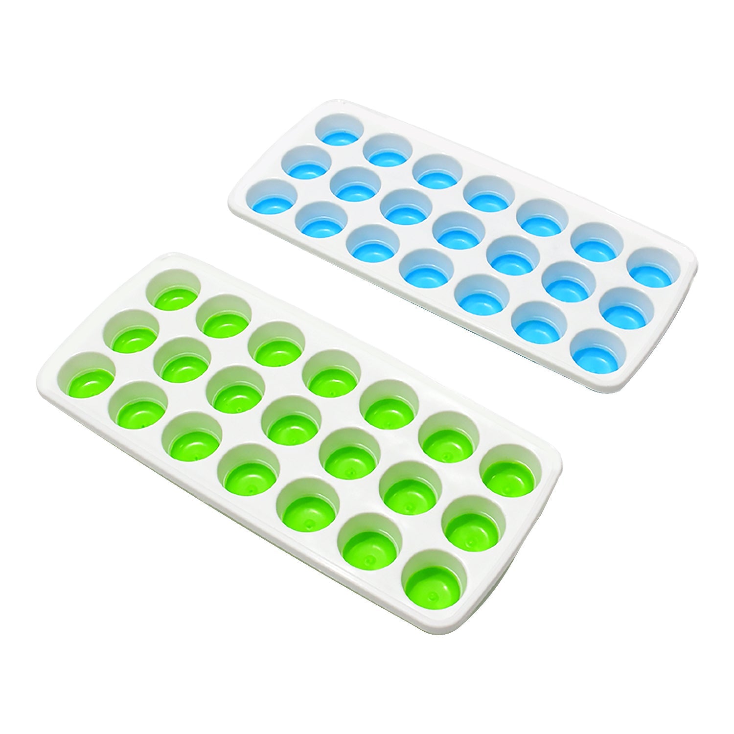 2807 21 Cavity Pop Up Ice Cube Trays-Easy Release, Flexible Silicone Bottom - Stackable, BPA Free, Food Grade - for Convenient Freezer Ice Making (2 Pc Set) 2807 21 Cavity Pop Up Ice Cube Trays-Easy Release, Flexible Silicone Bottom - Stackable, BPA Free, Food Grade - for Convenient Freezer Ice Making (2 Pc Set)
